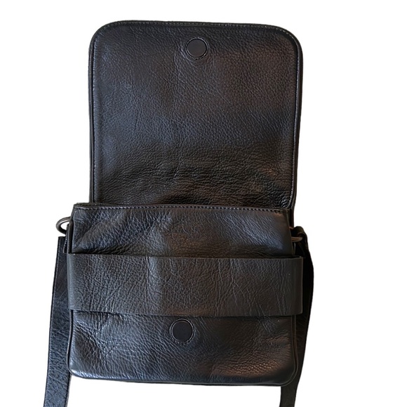 Just Female Ever Black Leather Flap Shoulder Bag Crossbody - Picture 12 of 16